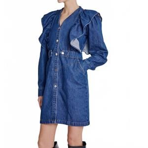 NEW BERENICE non-stretch denim dress in blue